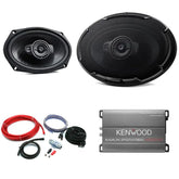 Kenwood 6"x9" 3-Way Car Shelf Speakers & Amplified Package 550W